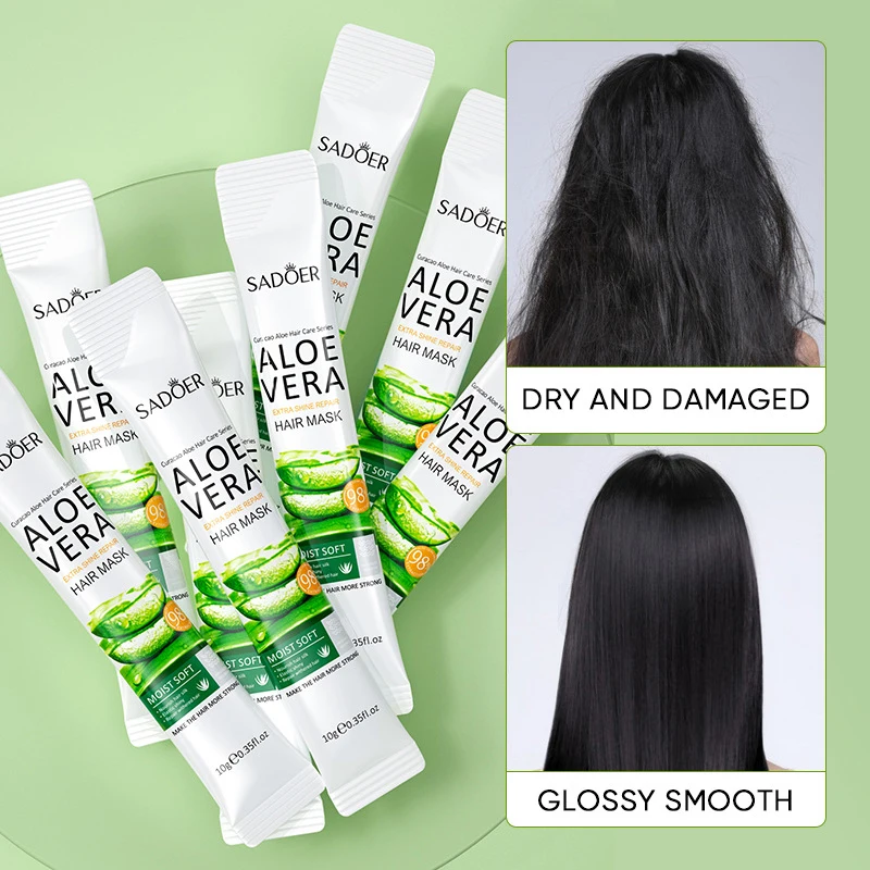 10g Aloe Vera Hair Mask Softening Improving Frizz Portable Rosemary Hair Mask Cream Repairing Nourishing Softening Hair Mask