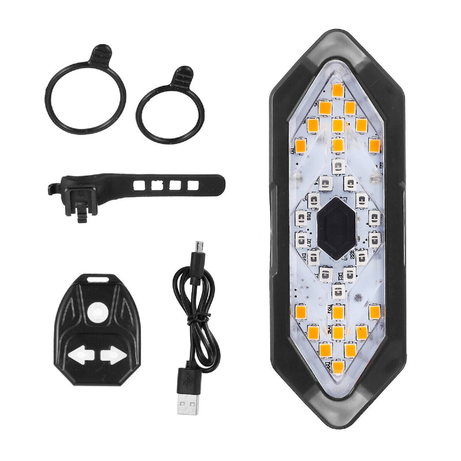 自転車テールライト ウインカー付き ワイヤレスリモコン LED 自転車リアライト USB 充電式 ホーン付き 安全警告