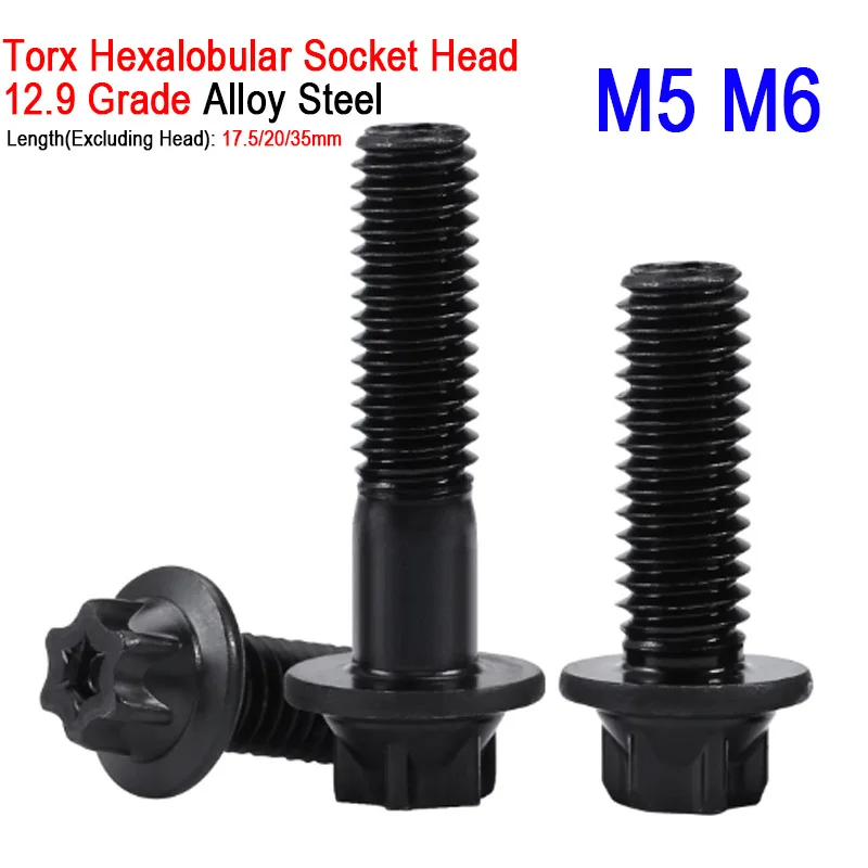 Torx Hexalobular Socket Head Screws M5 M6 Anti Theft Bolt With Flange 12.9 Grade High Tensile Alloy Steel Full/Half Thread