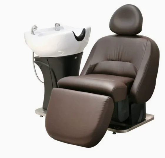 &c High-end electric adjustable shampoo chair with massage function, rotating, semi-reclining washing seat designed for salons