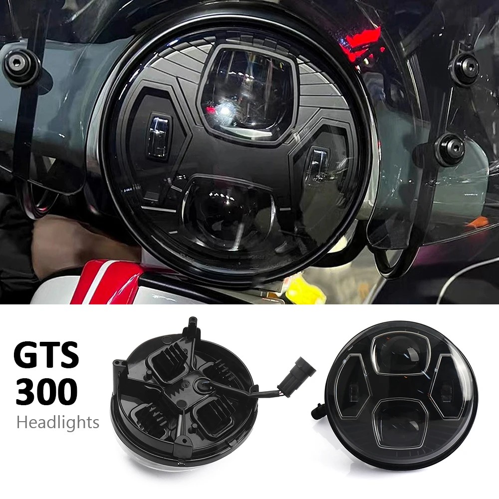 New Motorcycle LED Headlight For Vespa GTS300 gts300 Gts 300 GTS 300 Front Head Light 3 Color Headlamp Motorcycle Accessories