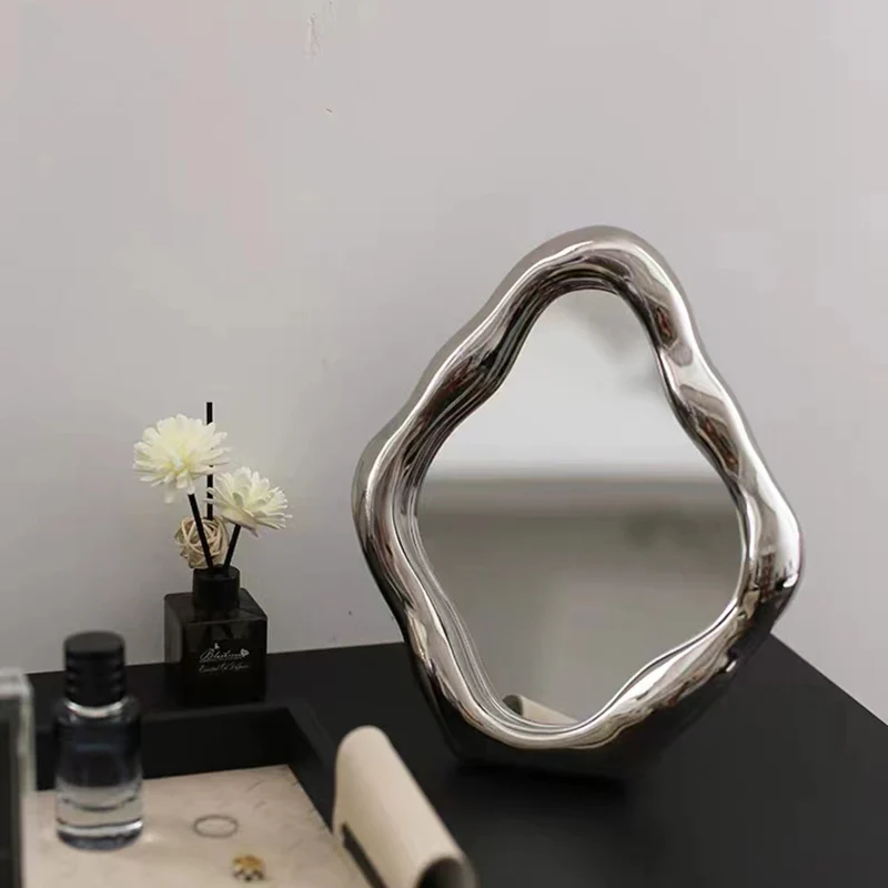 Shower Bathroom Mirror Desk School Living Room Bedroom Pocket Products Vintage Mirror Modern Espelho Grande Nordic Decorations