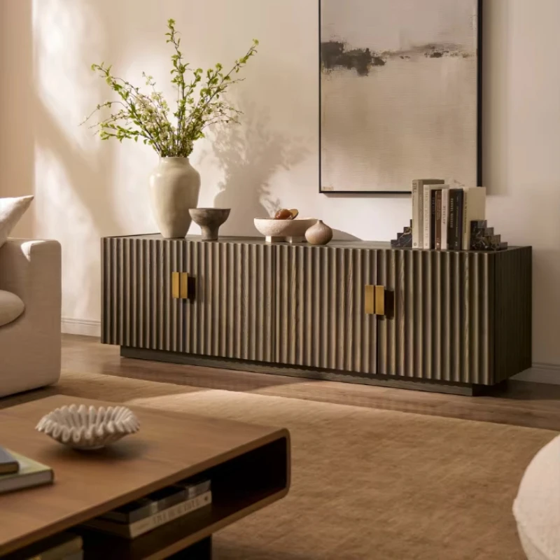 

Modern luxury solid wood TV cabinet Vintage antique royal living room storage cabinet