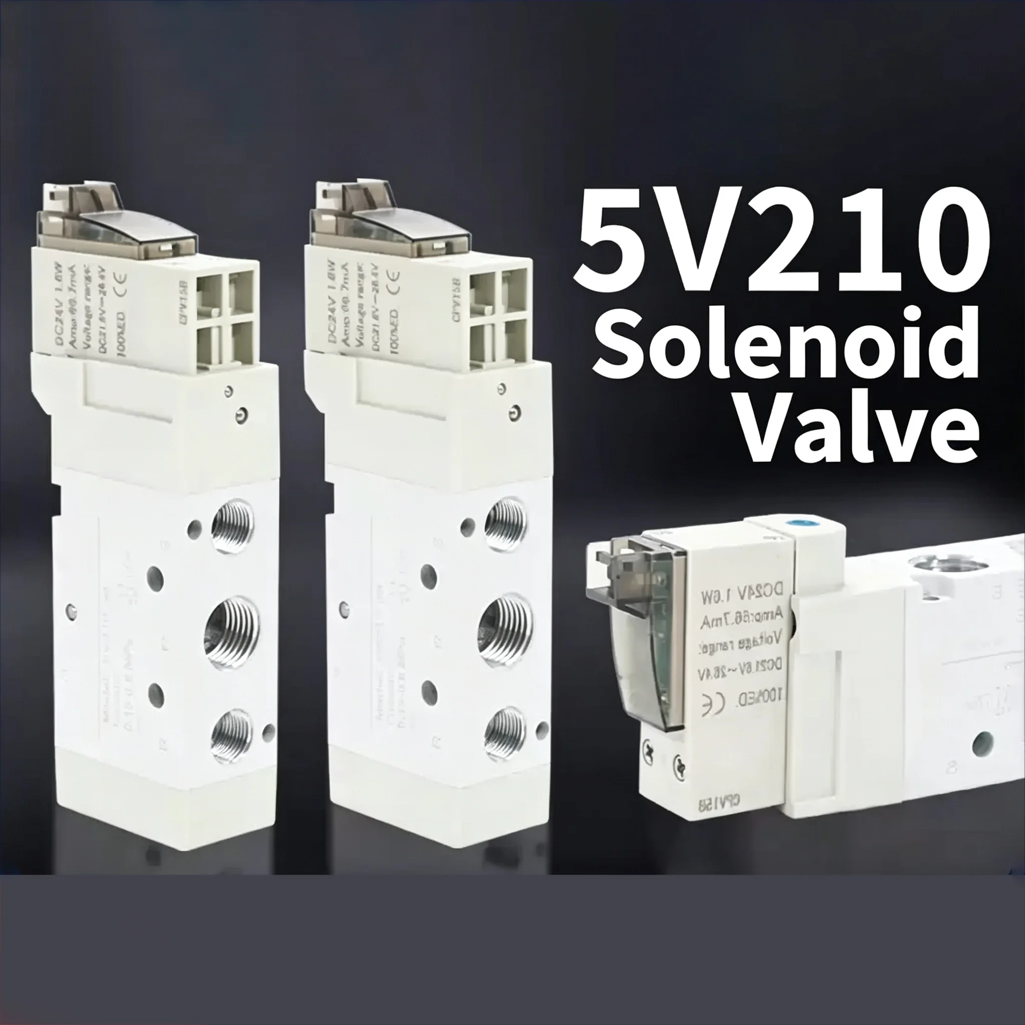 5V110-06 5V210-08 5V220-08 5V230-08 Pneumatic Solenoid Valve DC12V DC24V AC220V High-frequency Directional Control Valve Durable