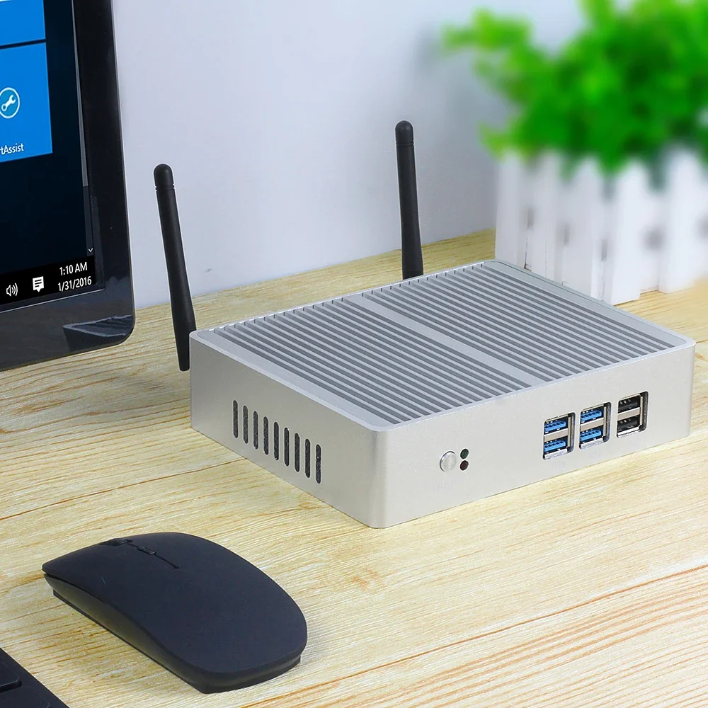XCY X32 Mini PC senza ventola Intel Core i7-4500U Windows 10 Windows 7 Linux 300Mbps WiFi Gigabit Ethernet PC industriale
