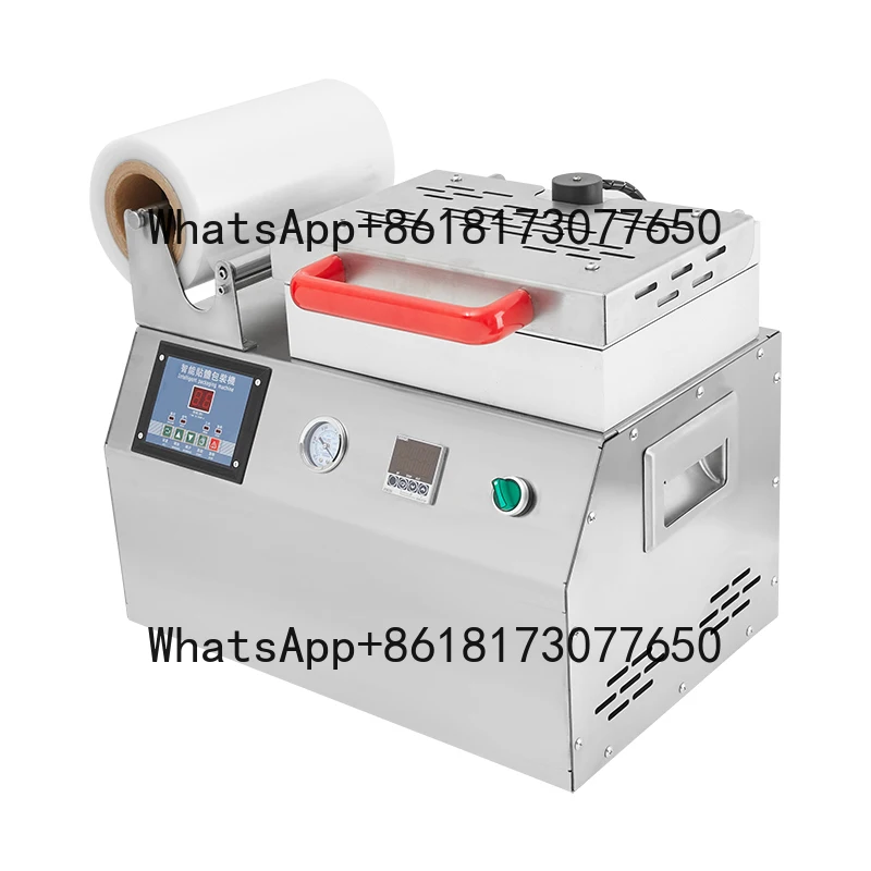 

Маленькая упаковочная машина для запечатывания лотков, машина для запечатывания пищевых пластиковых контейнеров, вакуумная упаковочная машина для кожи