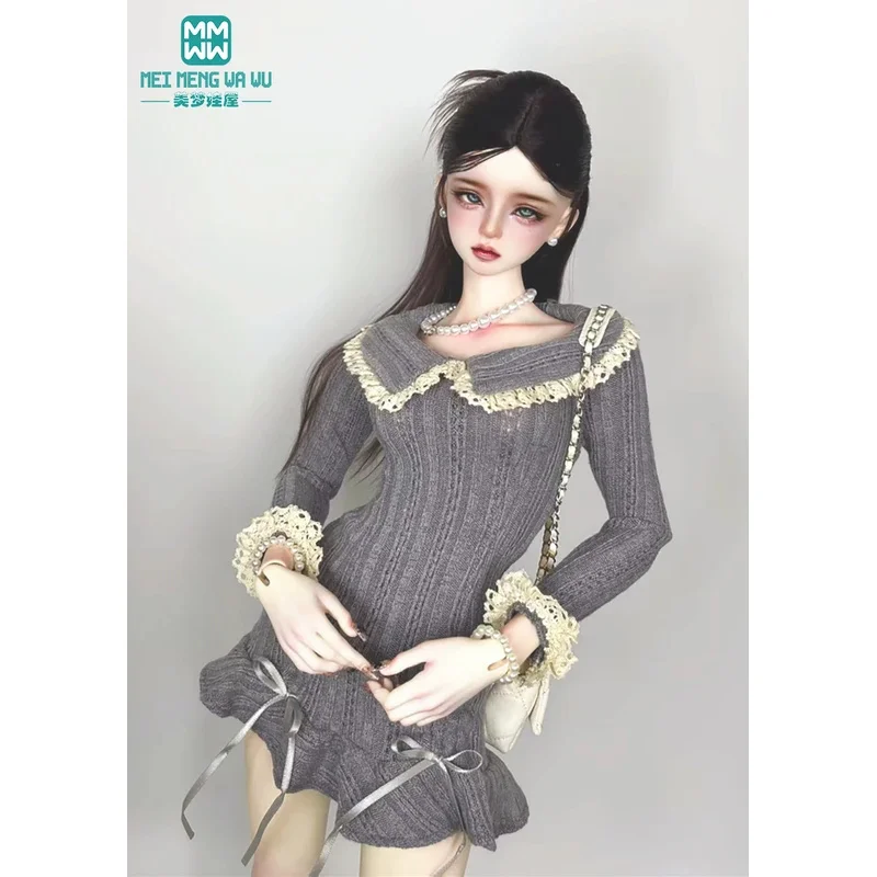 

mini Fashionable Large Lapel Knitted Dress Fits 1/3 1/4 BJD Doll DD SD MSD Doll Toys Gift