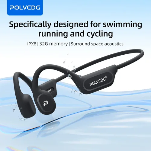 Auriculares POLVCDG X9 de conducción ósea 32G IPX8 diseño abierto impermeable para nadar correr ciclismo auriculares colgantes
