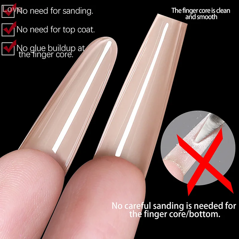 [L & P] 240 pièces/boîte Sandwich double formes d'ongles Extension ovale forme supérieure forme inférieure pour ensemble d'extensions d'ongles rapides