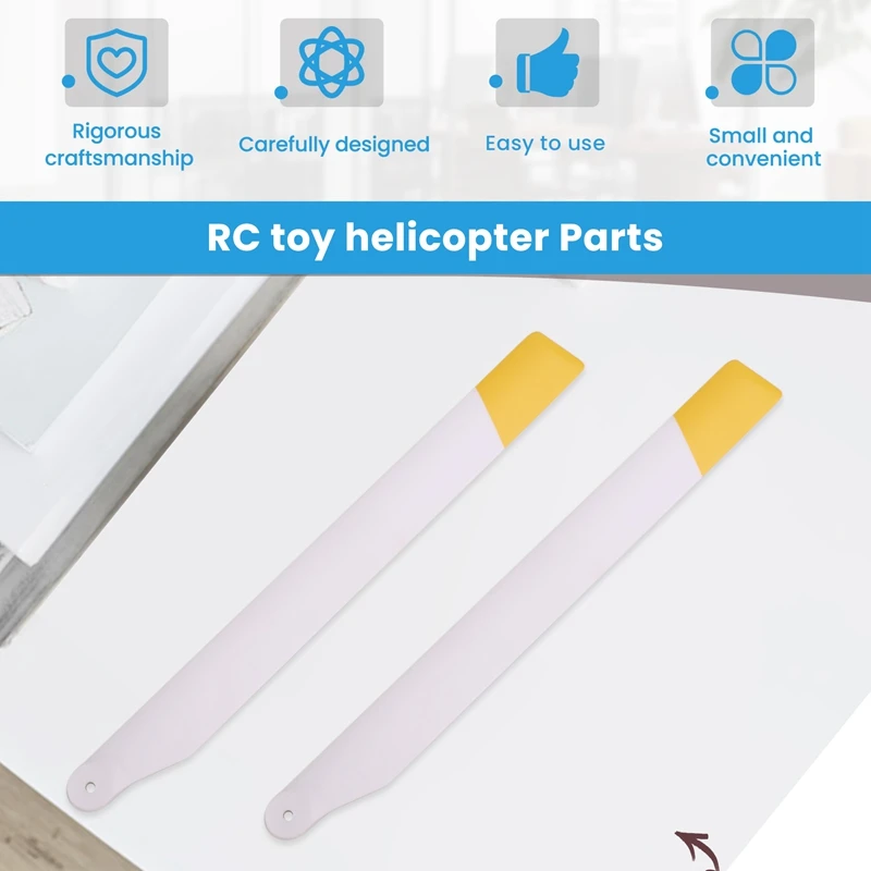 1Pair RC Toy Helicopter Upgrade C138 Rotor Wing Set For RC ERA C138 Bell 206 1:33 RC Toy Helicopter Parts Yellow