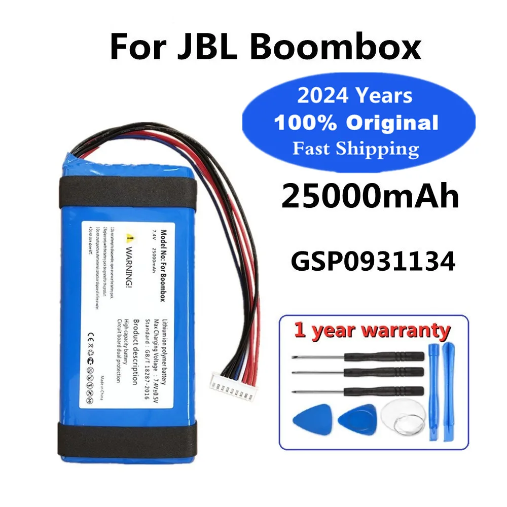 

2024 Years Original Player Battery For JBL Boombox 1 Boombox1 GSP0931134 01 25000mAh Rechargeable Loudspeaker Speaker Bateria