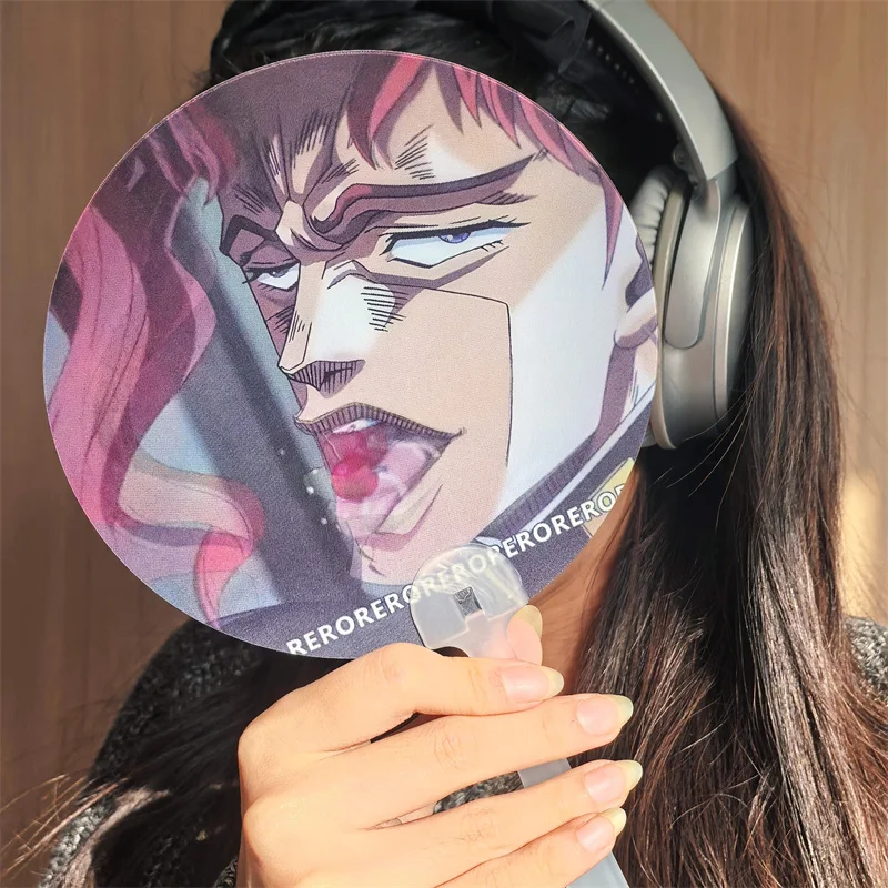 Anime JOJO Kakyoin Noriaki Kirschblüten-Cosplay-Fächer, Unisex Lentikular-Fächer mit beweglicher Hand, Kreatives Accessoire für Cosplay-Partys und Alltag – Detail 5