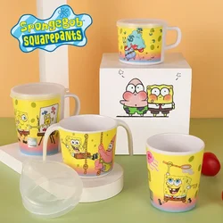 SpongeBob Children Water Mug Drinking Milk Cup Cartoon Coffee Water Cup Bamboo Fiber Home Anime Breakfast Milk Cup with Handle