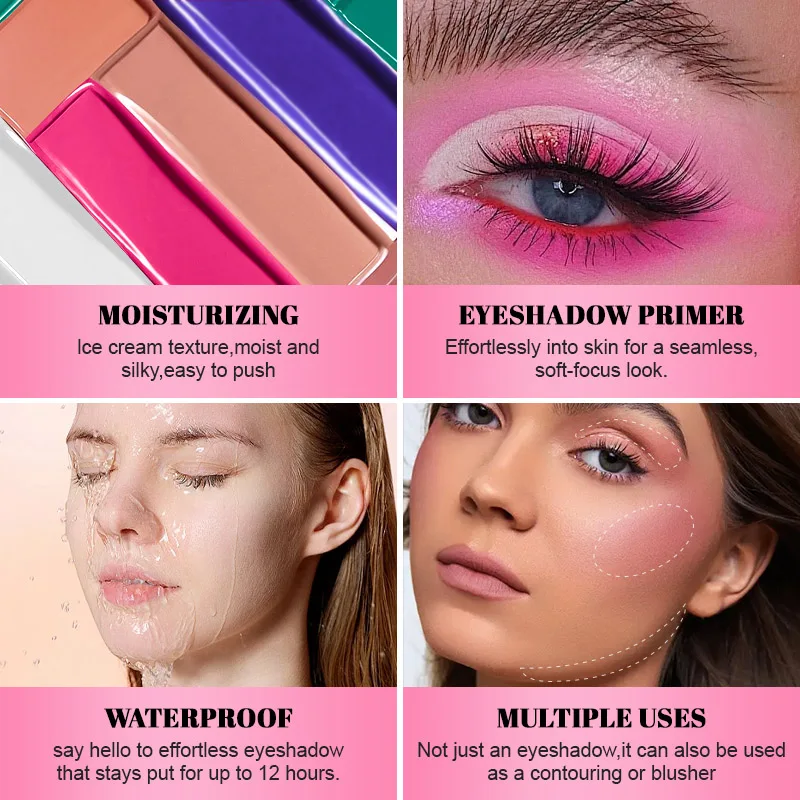 Matte Eye Shadow Primer Suitable for Oily Eyelid Eye Makeup Base Waterproof and Stain Resistant,Durable Cream Liquid Makeup