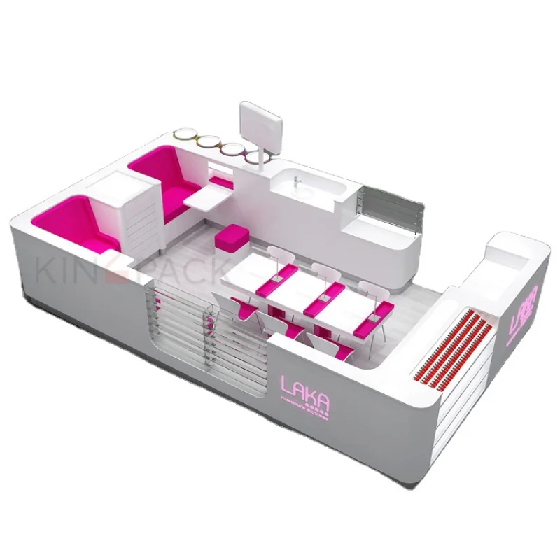 Custom. pink high end shopping mall cosmetic beauty salon kiosk design