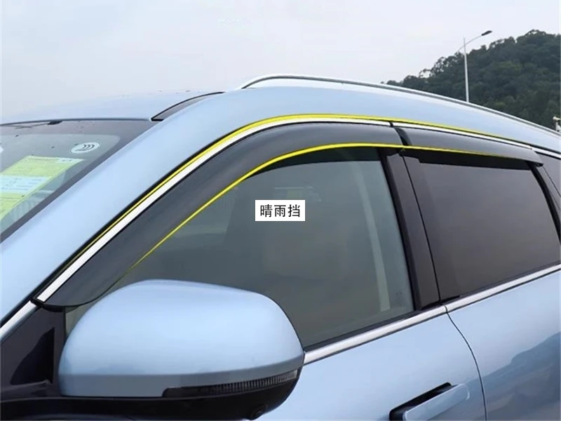 Car Styling Accessories Wind Visor Window Deflector Cover For Huawei Aito M7 Plus 2024 + Side Weathershield Sun Rain Guard Trim