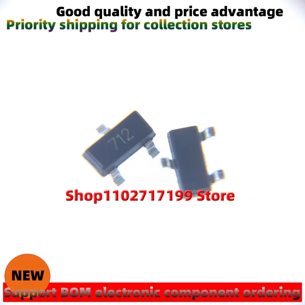 100 Uds./lote PSM712-LF-T7 SM712-02HTG 712 SOT-23 ESD/TVS diodo de protección electrostática nuevo