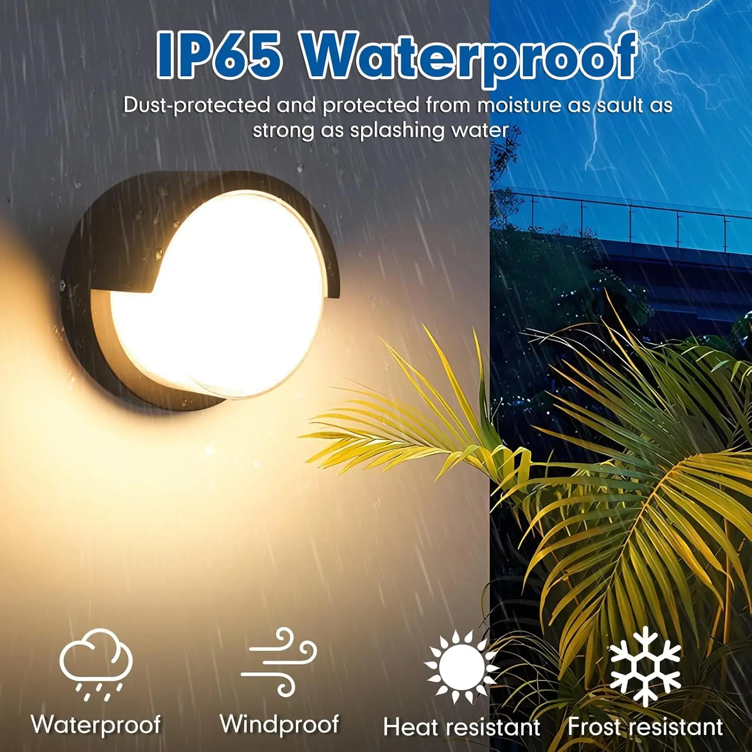 

Aiwewin Round Outdoor Sconce Lights, Low Profile Outdoor Porch Lighting, Modern Light Fixtures, 12W 3000K for Patio, Deck