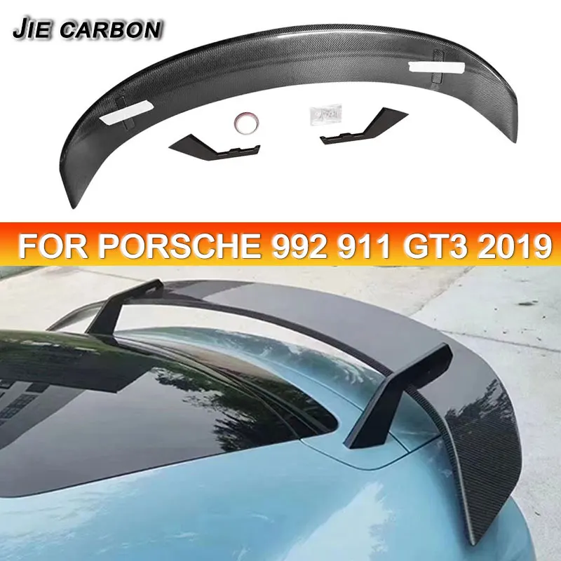 For Porsche 992 911 GT3 2019 Taycan RZ Style Carbon Fiber Car Rear Luggage Spoiler Lip Boot Wing Lip Tail Wing Car Accessories