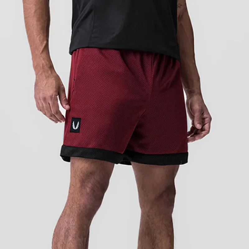 Pantalones cortos informales de verano para hombre, Shorts deportivos de malla de doble cara para correr, gimnasio, baloncesto de secado rápido