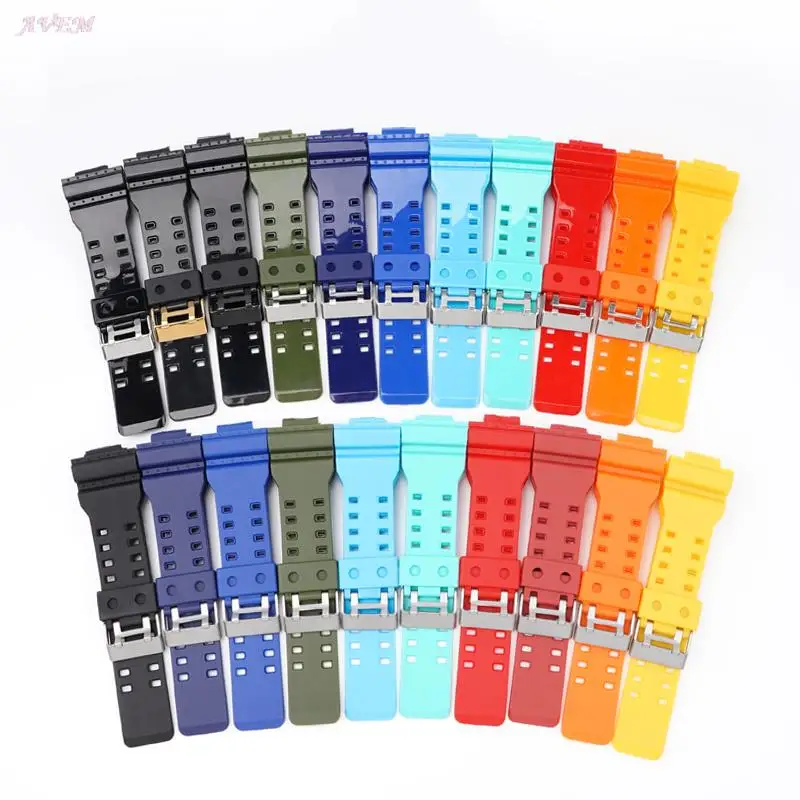 16mm Strap For Casio G-SHOCK GA-100/110/140/200/400/700 GD-100 G-8900 GW-8900 Sport Watchband Resin Belt Silicone Bracelet