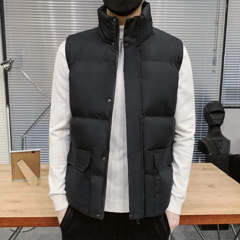 2024 Casual and fleece trend warm waistcoat Men's all-in-one windproof and cold-resistant thickened lock temperature large size