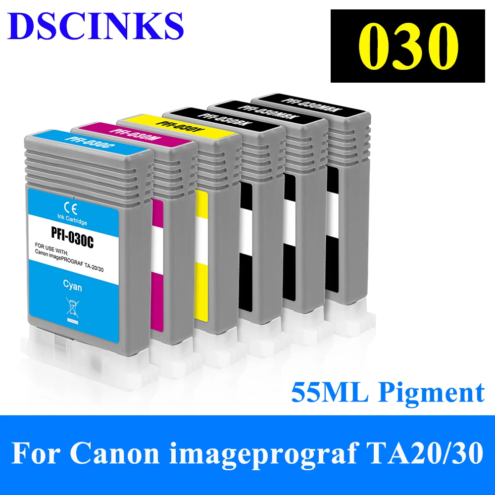 PFI-030 Ink Cartridge Replacement For Canon imagePROGRAF TA-20 TA-30 TM-240 TM-340 Printer Waterproof Pigment PFI 030 55ML