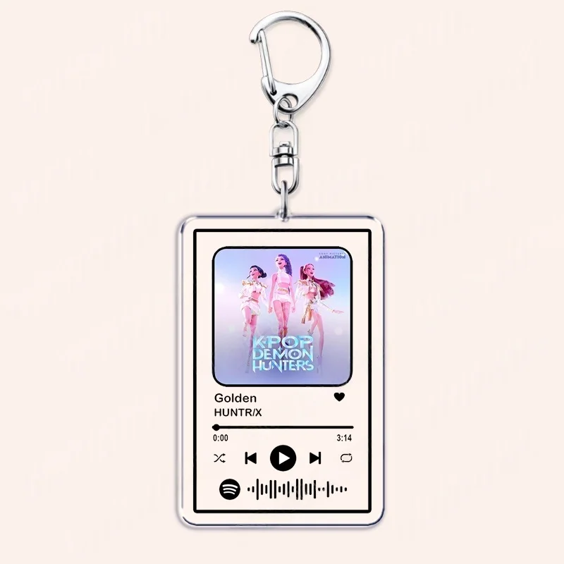 أنيمي K-Pop شيطان الصيادين المفاتيح قلادة للنساء اكسسوارات حقيبة الذهبي الصودا البوب المعبود الخاص بك الموسيقى المفاتيح المشجعين الهدايا