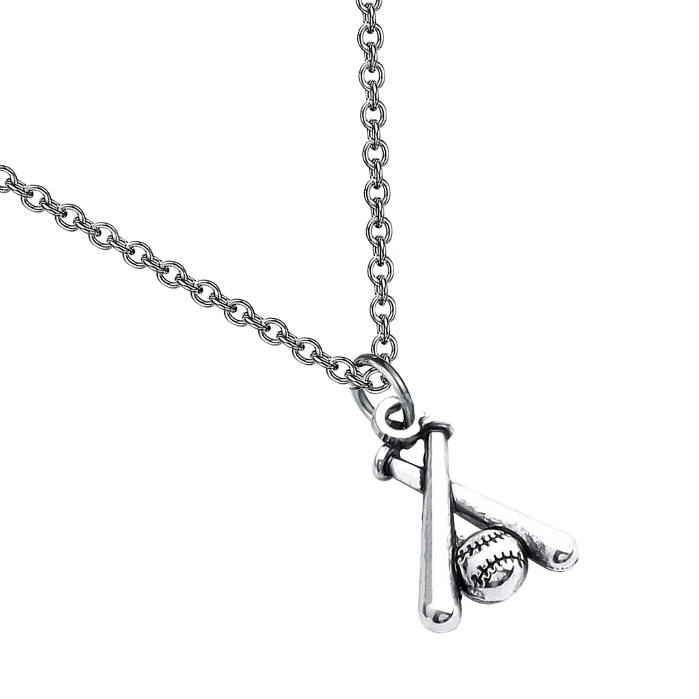 

Baseball Necklace Sports Themed Jewelry One Piece Gift Style Alloy Stick Pendant
