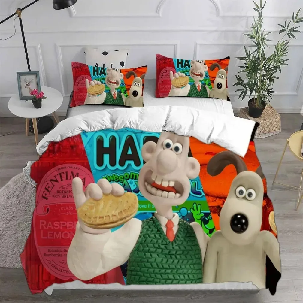 

Wallace & Gromit Bedding Sets,wallace and gromit dog Cartoon movie Poster Duvet Cover Sets Kids Adult Size