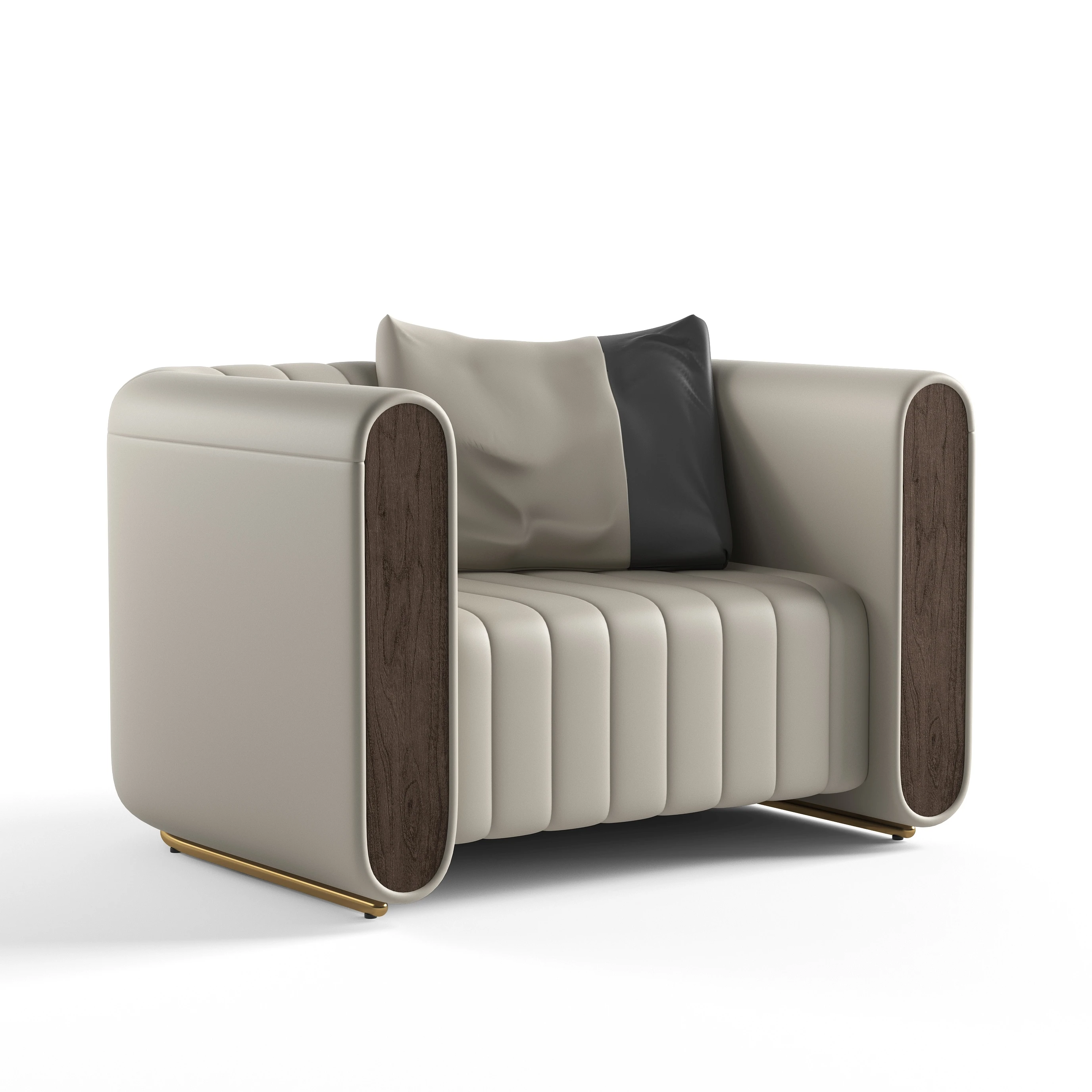 Best-selling Office Room Furniture Modern Leather Living Room Sofa  Luxurious Custom-made Sofa