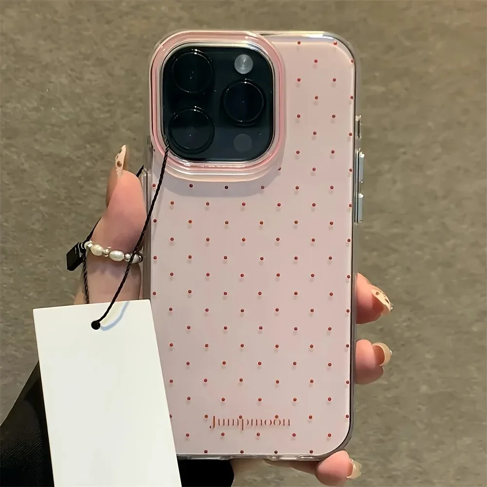 Pink Polka Dot Design Phone Case for Oppo Realme C71 C75 C65 C63 C67 C55 C53 15 15T 14 13 12 11 10 C35 Pro Plus 5G Texture Cover