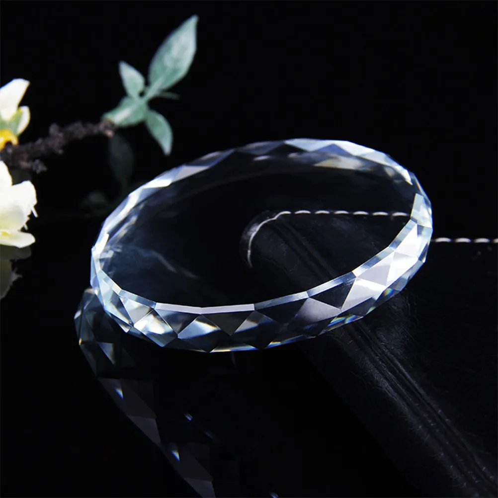 2Pcs Crystal Glass Nail Art Palette for Mixing Nail Polish Pigments Cosmetics Smooth Easy-Clean Manicure Mixing Board Color