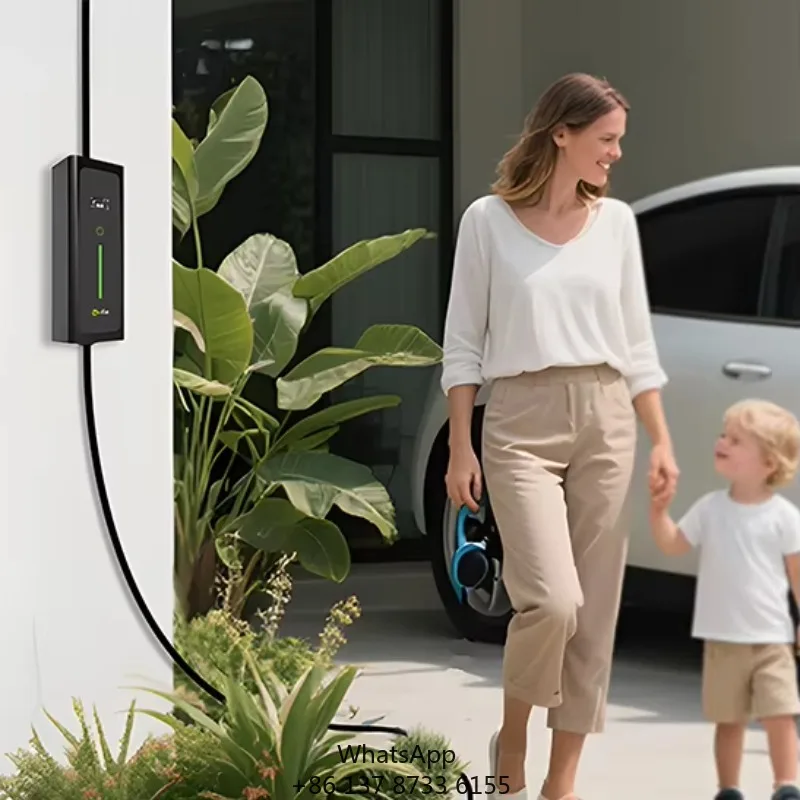 7kW Mobile EVSE 32A Level 2 EV Charger Optional Type 1 Type 2 GB/T Plug Blue CEE Power Plug CE RoHS For Home Travel Use