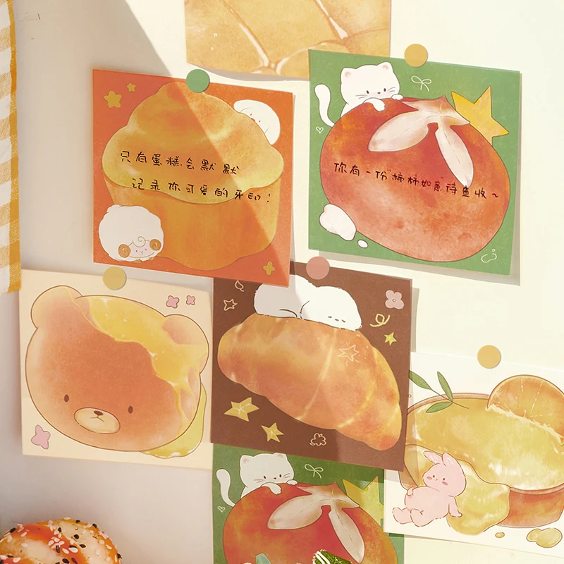 100Sheets Cute Bread Memo pad Decoration Scrapbooking Diary Album Message Notes Paper Notepad Stationery