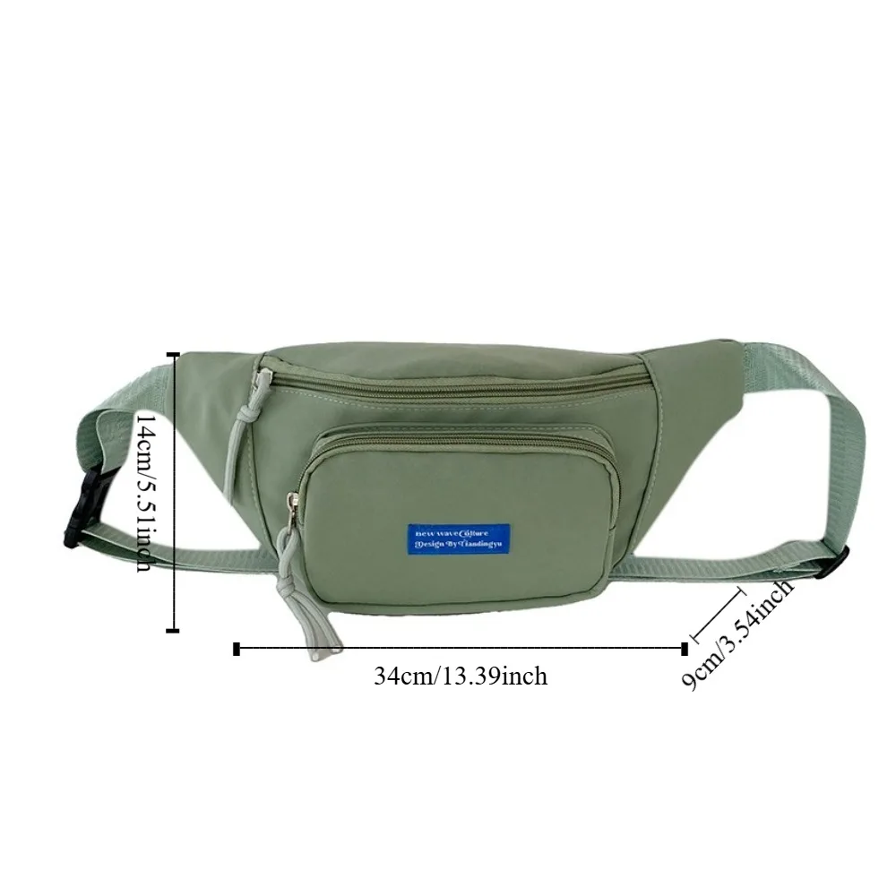 Marsupi semplici Borsa a tracolla in tinta unita Borsa a tracolla Borsa a mezzaluna Borsa a banana Marsupio da corsa in stile coreano di grande capacità da uomo