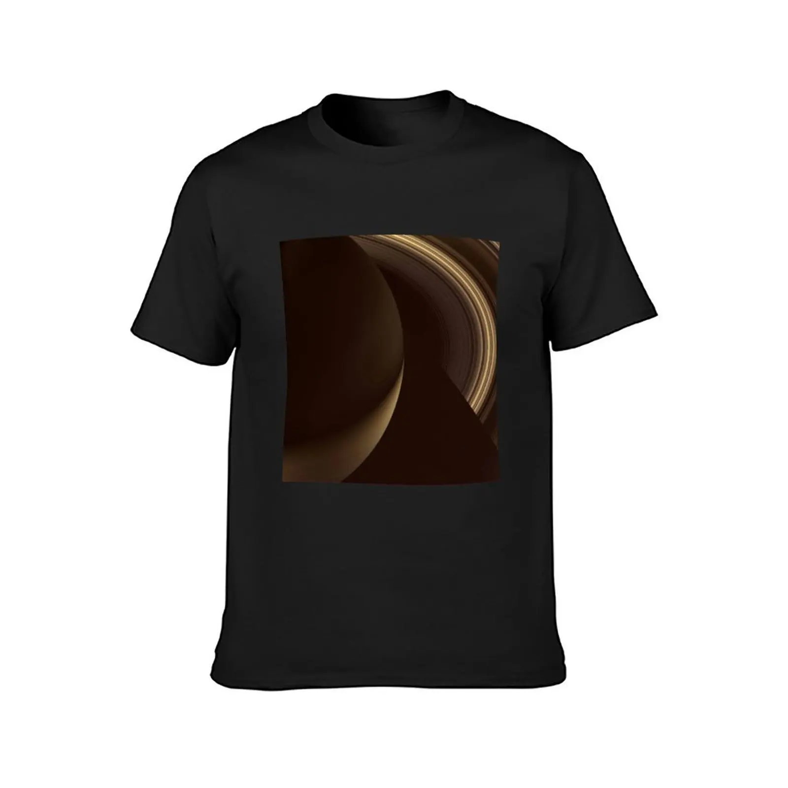 Golden Hues of Saturn's Night - Cassini Spacecraft Image T-Shirt summer clothes new edition cute clothes t shirts men