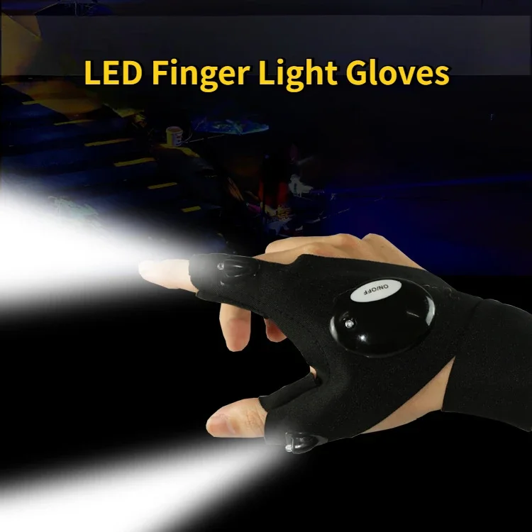 LED Flashlight Gloves Gifts for Men Dad Father Boyfriend Husband Unique Cool Gadget Tools for Repairing Hands-Free Lights