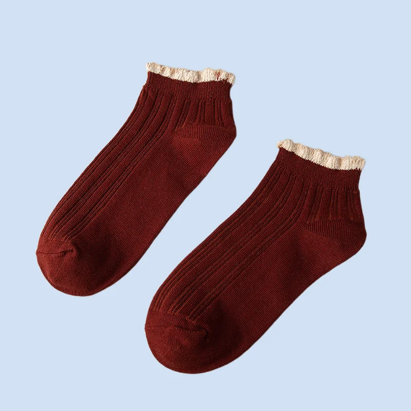 Chaussettes Bateau Minces Courtes en Dentelle pour Femme, Mignonnes, Peu Profondes, Printemps et Automne, 3/6 Paires