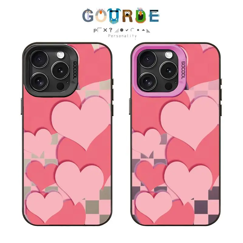 

Чехол для телефона Gourde Cute Love Patterns для Iphone 16 15 14 12 13 11 Pro Max IP 7 8 Plus Iphon X XS XR Xs Max