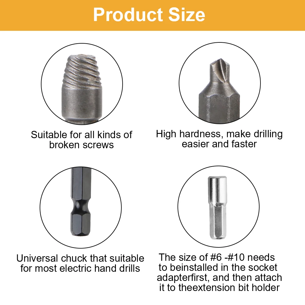 22/33 pezzi estrattore per viti punta di estensione magnetica estrattore per bulloni a testa rotta set di punte da trapano supporto strumenti per la rimozione delle viti danneggiate