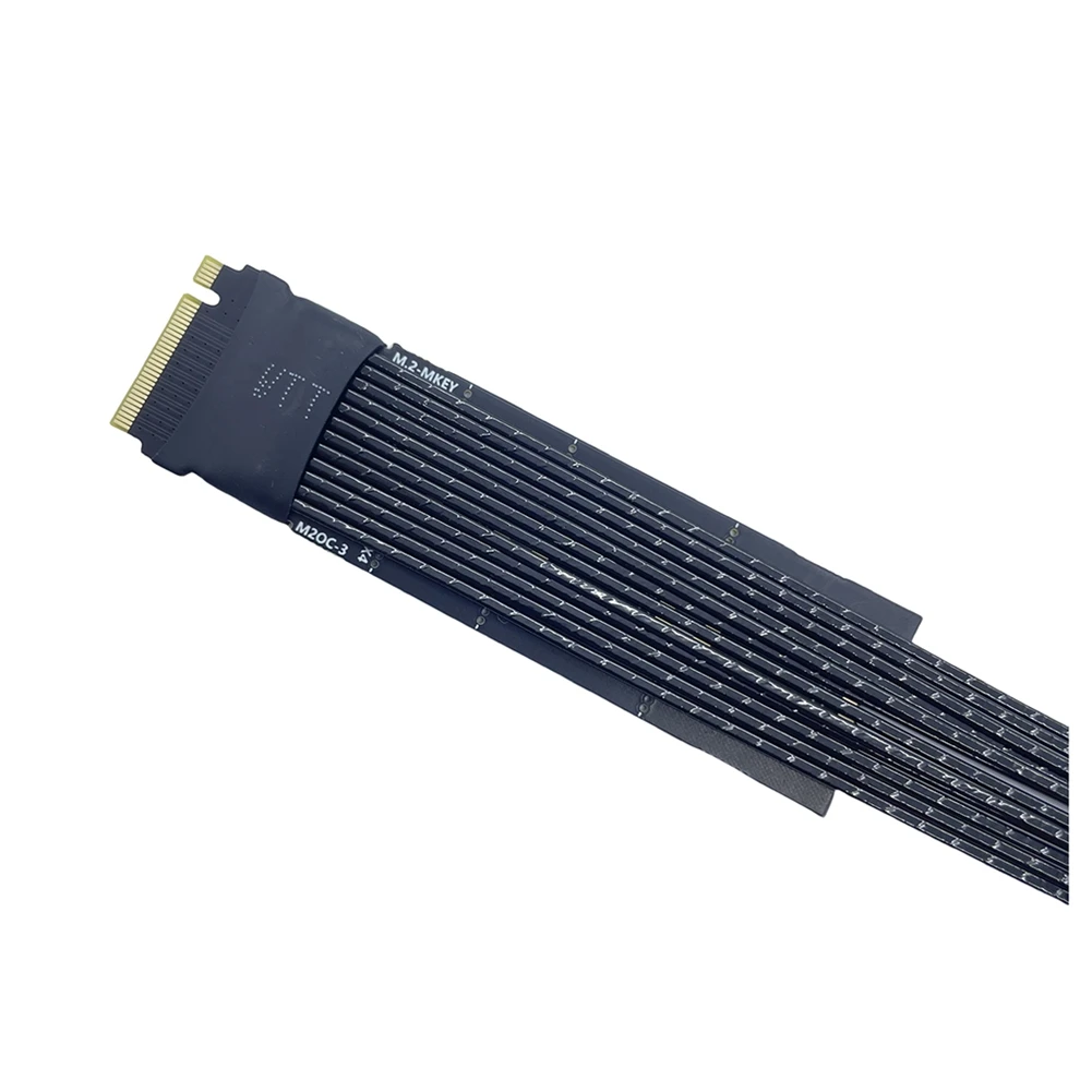 A33T-M.2 To Oculink 4I Extension Cable For M.2 Mkey NVME To SFF8611 Adapter Cable Pcie 4.0 X4 Gen4 Silver Plated Cable