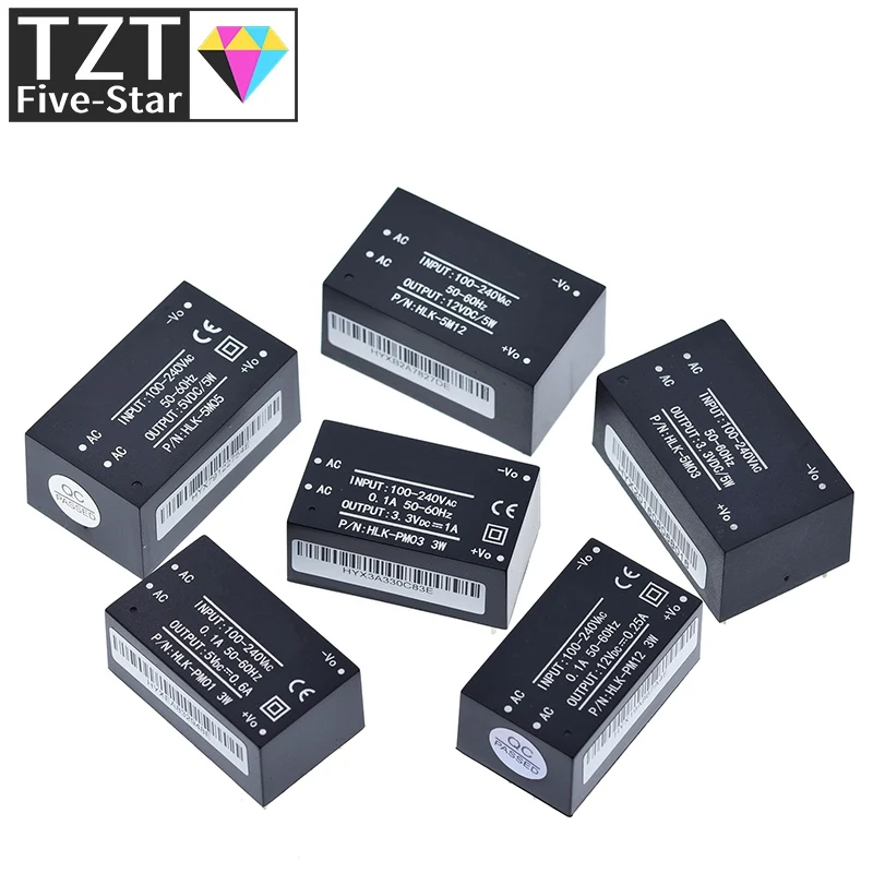 TZT HLK-PM01 HLK-PM03 HLK-PM12 AC-DC 220V to 5V/3.3V/12V Mini Power Supply Module Intelligent Household Switch HLK-5M05