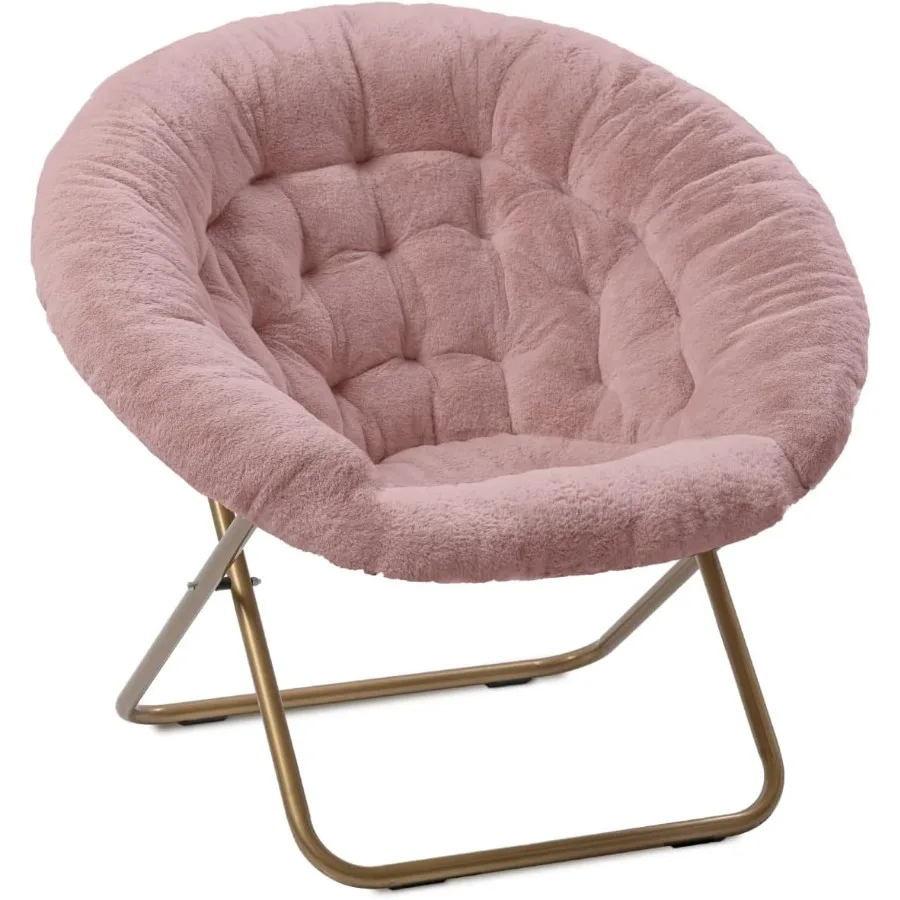 Milliard Cozy Chair/Faux Fur Saucer Chair for Bedroom/X-Large (Pink)