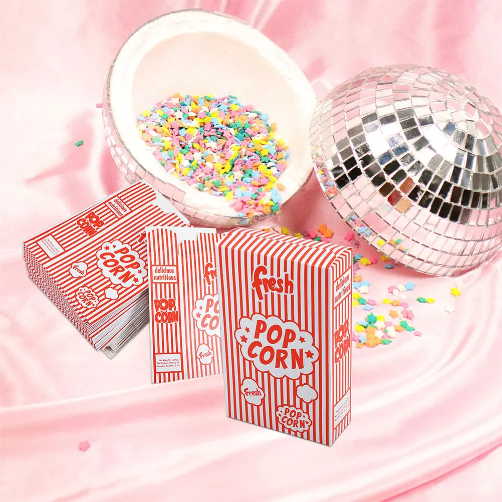 

25 Pcs Disposable Popcorn Buckets Movie Night Boxes Party Containers Football Holder Halloween Treat