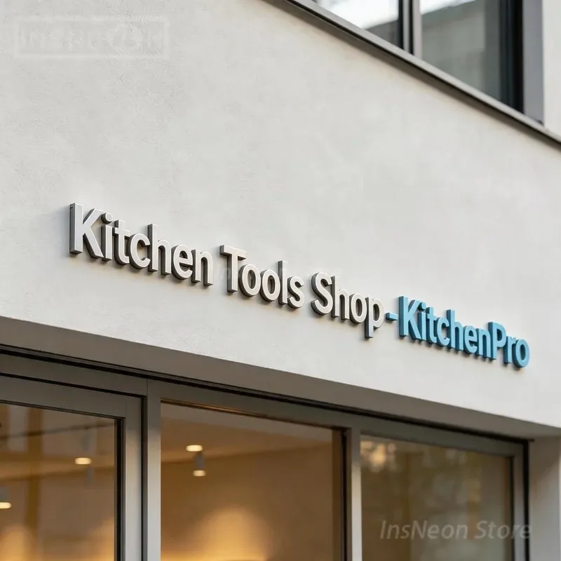 Custom 3D PVC Non-Illuminated Letter Sign, Solid Wall Mount Signage, Outdoor Storefront Sign for Kitchen Tools Shop Business
