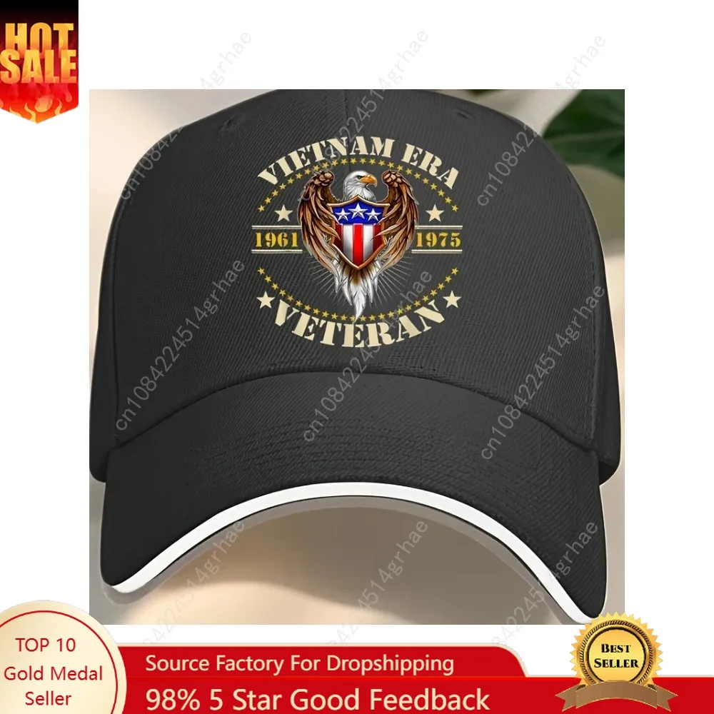 

Vietnam Era 1961-1975 Veteran Baseball Cap - Patriotic Eagle & Shield Design with Stars & Stripes