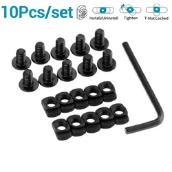 10Pcs M-LOK Screw and Nut Replacement Rails T-Nut Screw Replacement Set for MLOK Handguard Rail Sections Hunting Gun Accessories