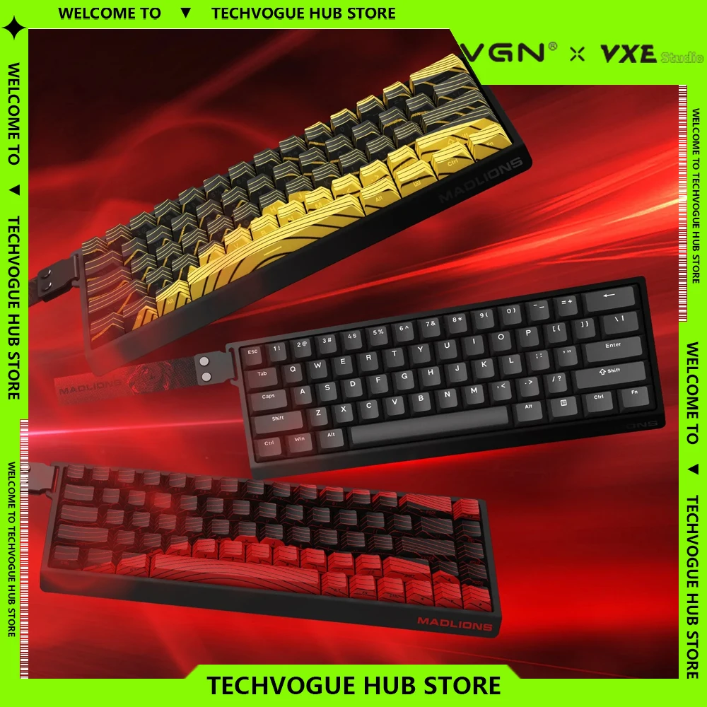 VGN VXE MADLIONS MAT CATZ Mad68 Gaming keyboard wired 68Keys Gaming Keyboard Hot Swap RGB Backlit Gamer Keyboard Customized