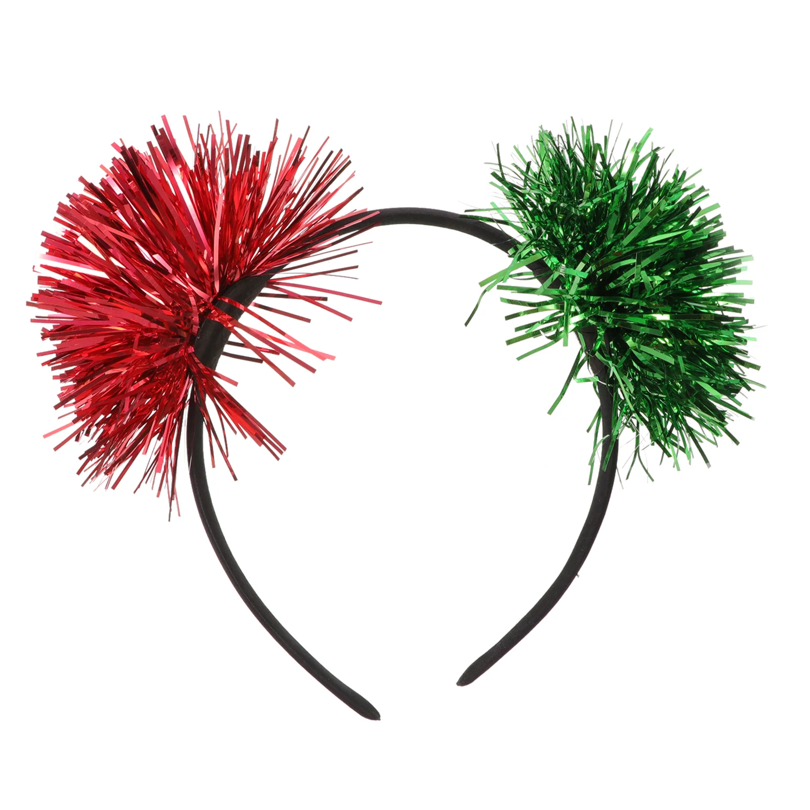 

Bright Silk Ball Headband Hair Jewelry Pompom Headdress Cosplay Tinsel Foil Hoop Party Performance Metal Child Christmas